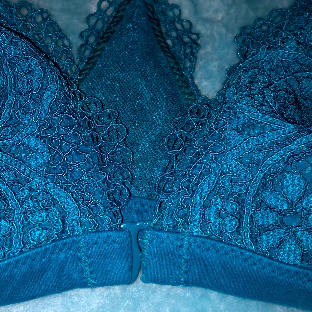 Victoria secret lace bralette bra teal romantic lingerie intimates - Picture 4 of 8